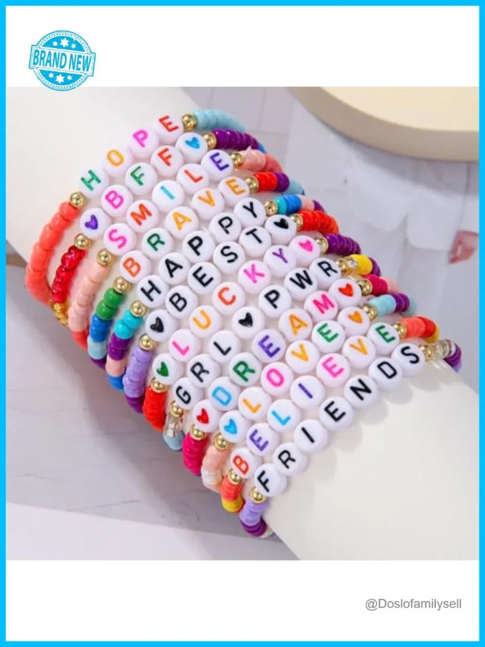 Stackable Boho Heishi Clay Bead Stretch Bracelet Set Surfer Jewelry